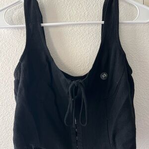 Pacsun Kendall and Kylie Black Button Bow Tie Tank Top
